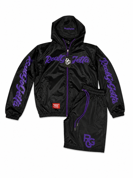 RealGoGetta Windbreaker Set – Black/Purple